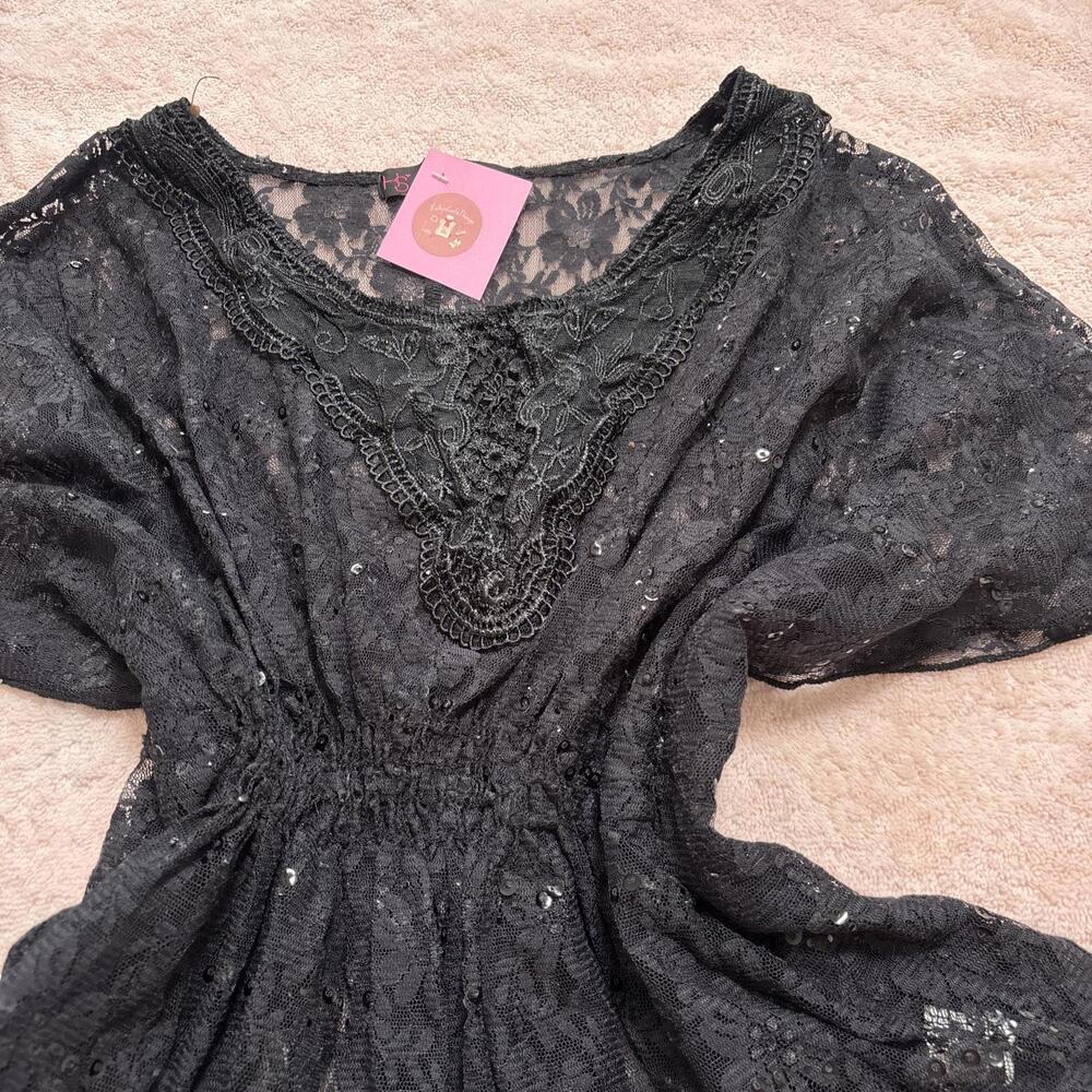 y2k grunge beaded lace‎ blouse - Picture 3 of 6